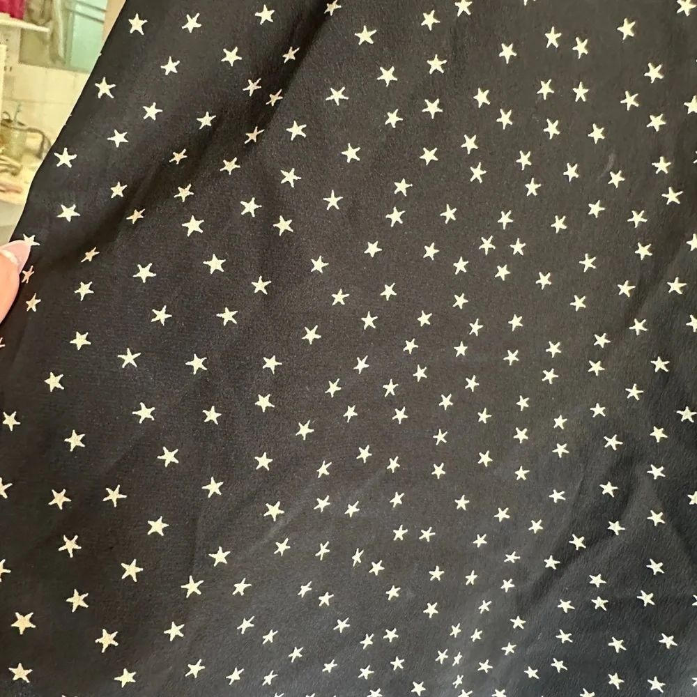 Madewell Black Star Print Long Sleeve Dress - Picture 2 of 7